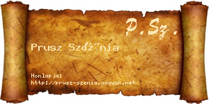 Prusz Szénia névjegykártya